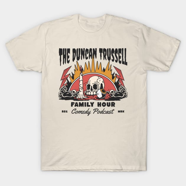 Occult-Style Duncan Trussell Podcast Skull and Candle T-Shirt by Soulphur Media